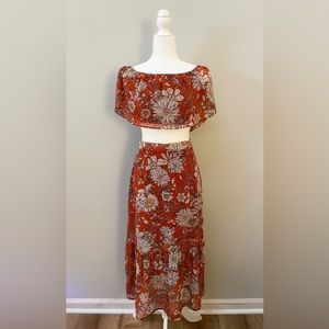 Ruffle Maxi Skirt and Top Set